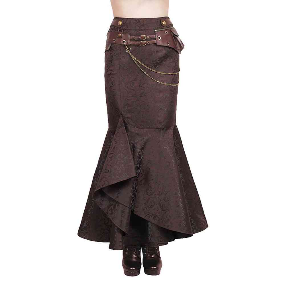 Attitude Corsets - Lilja Maxi Lange Rok - Bruin